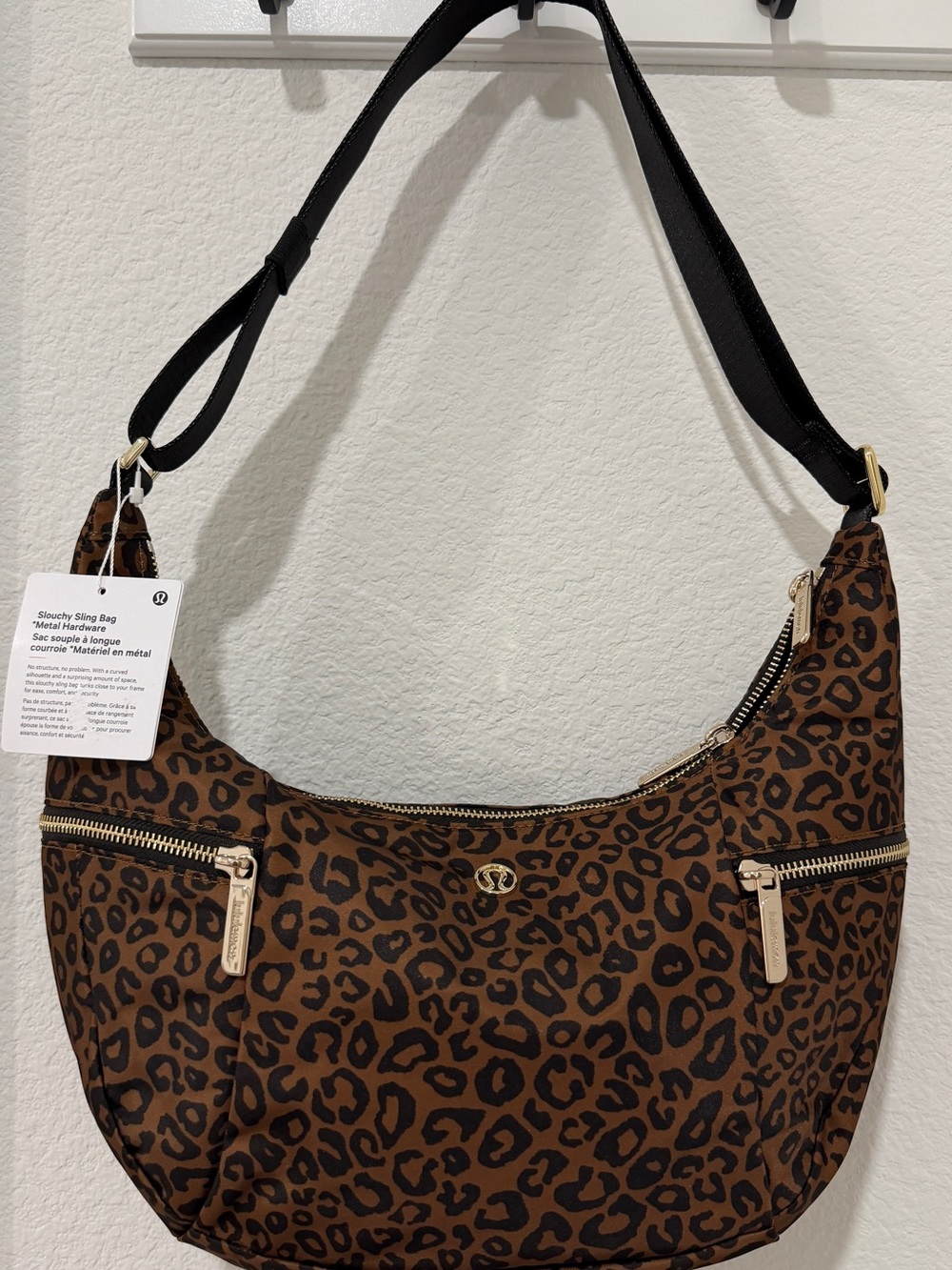 Lululemon Leopard Print Shoulder Bag in Brown/Black 6L